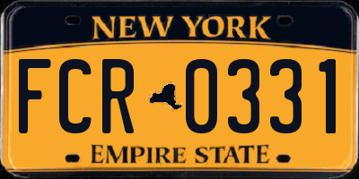 NY license plate FCR0331