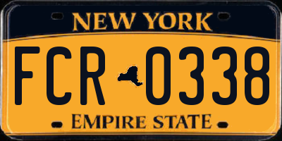 NY license plate FCR0338