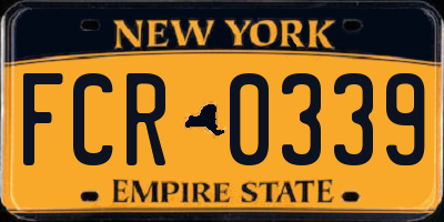 NY license plate FCR0339