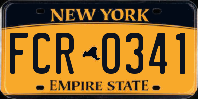 NY license plate FCR0341