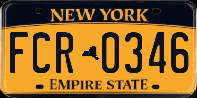 NY license plate FCR0346