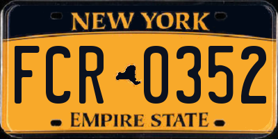 NY license plate FCR0352