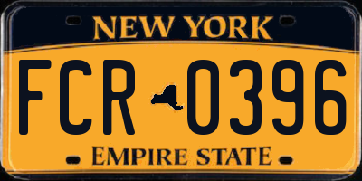 NY license plate FCR0396