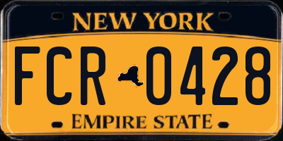 NY license plate FCR0428