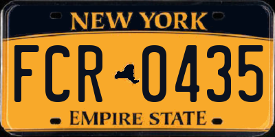 NY license plate FCR0435