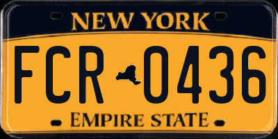 NY license plate FCR0436