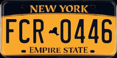 NY license plate FCR0446