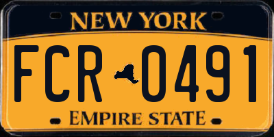 NY license plate FCR0491