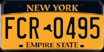 NY license plate FCR0495