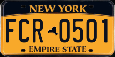 NY license plate FCR0501