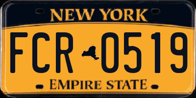 NY license plate FCR0519