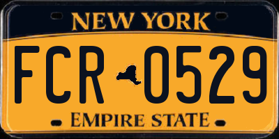 NY license plate FCR0529