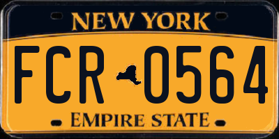 NY license plate FCR0564