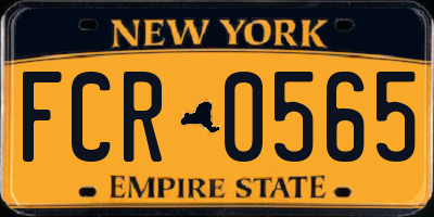 NY license plate FCR0565