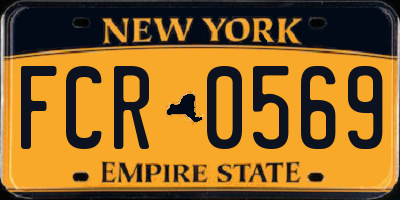 NY license plate FCR0569