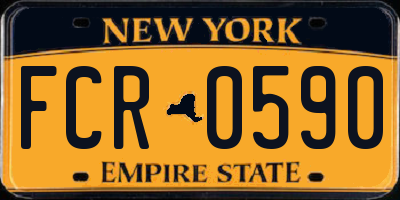 NY license plate FCR0590