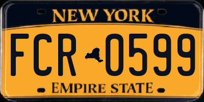 NY license plate FCR0599