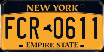 NY license plate FCR0611