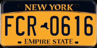 NY license plate FCR0616