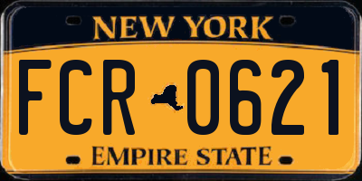 NY license plate FCR0621