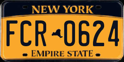 NY license plate FCR0624