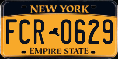 NY license plate FCR0629