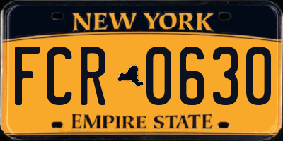 NY license plate FCR0630