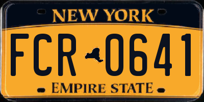 NY license plate FCR0641