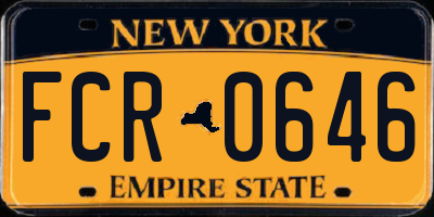 NY license plate FCR0646