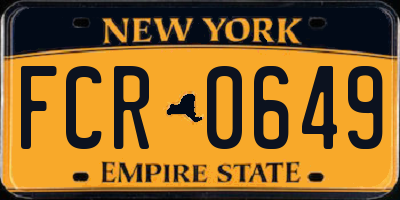 NY license plate FCR0649