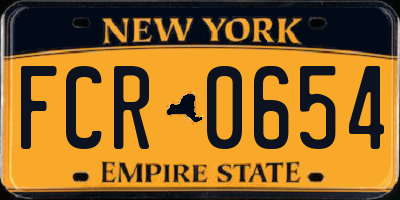 NY license plate FCR0654