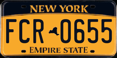 NY license plate FCR0655