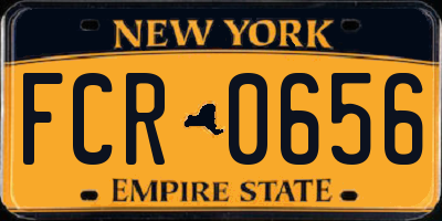 NY license plate FCR0656