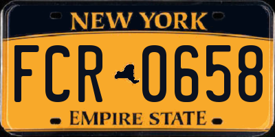 NY license plate FCR0658