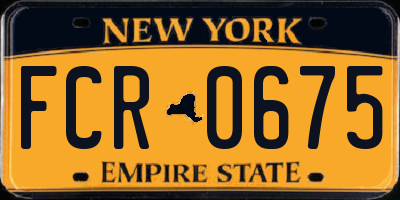 NY license plate FCR0675