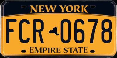 NY license plate FCR0678