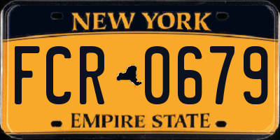 NY license plate FCR0679