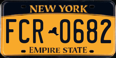 NY license plate FCR0682
