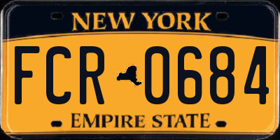 NY license plate FCR0684