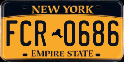 NY license plate FCR0686