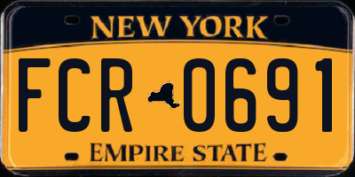 NY license plate FCR0691