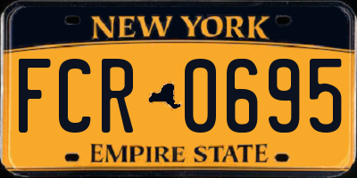 NY license plate FCR0695