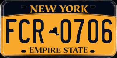 NY license plate FCR0706