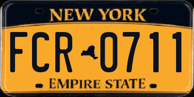 NY license plate FCR0711