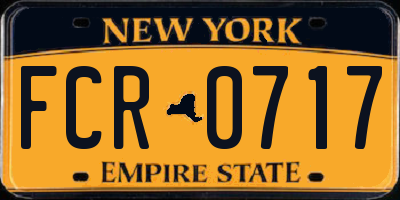 NY license plate FCR0717