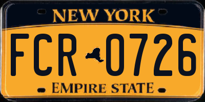 NY license plate FCR0726