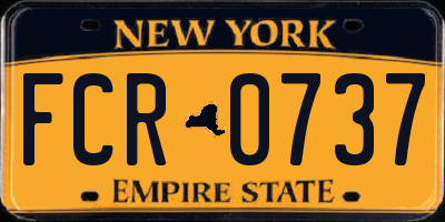 NY license plate FCR0737