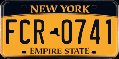 NY license plate FCR0741