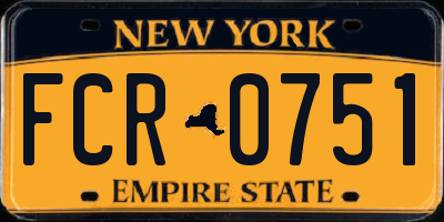 NY license plate FCR0751