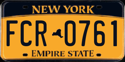 NY license plate FCR0761